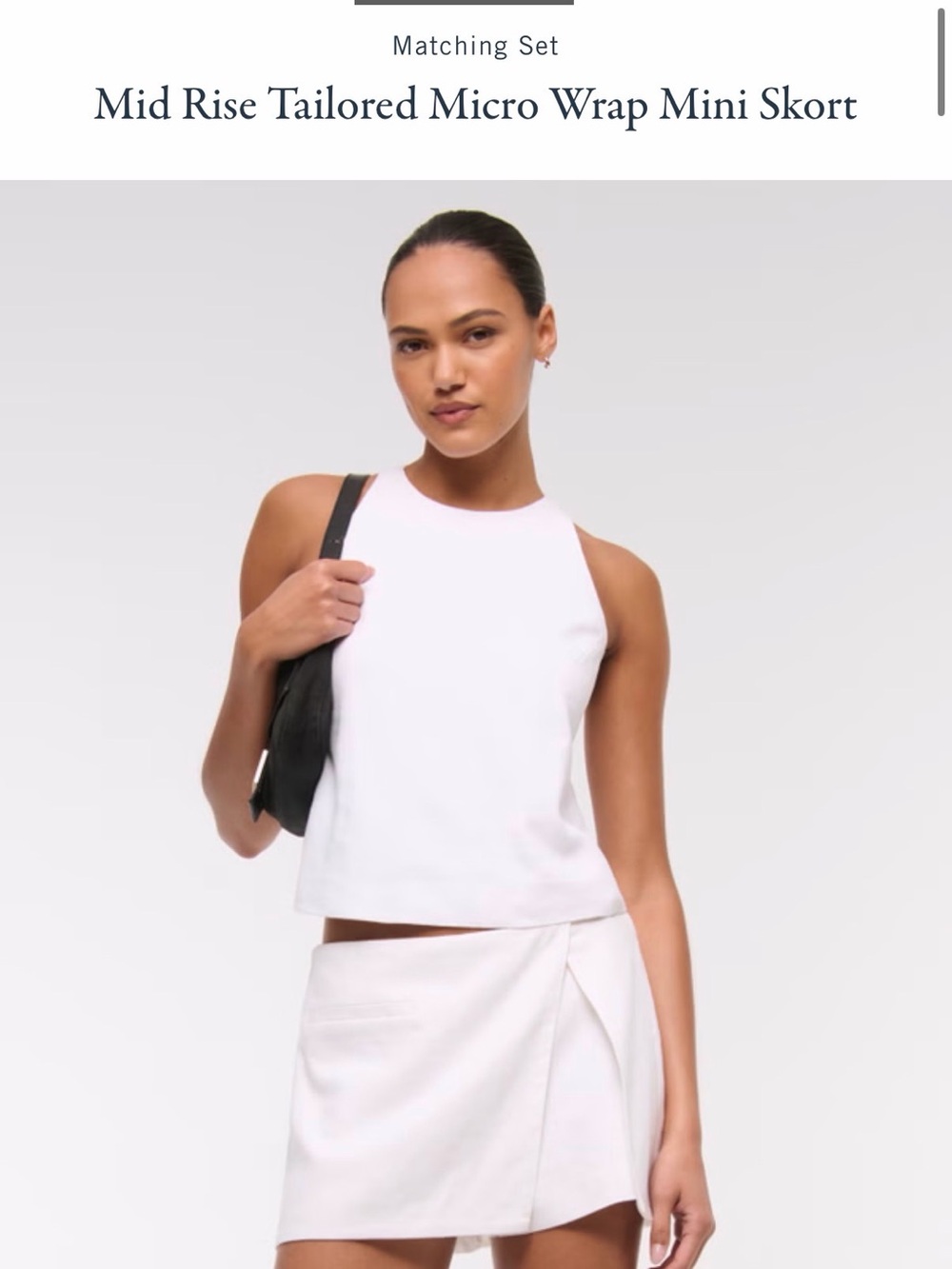 NWT Abercrombie & Fitch mid rise tailored micro wrap mini skort